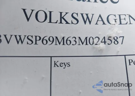 2003 Volkswagen Jetta Gls Tdi из США, поврежденный, VIN 3VWSP69M63M024587